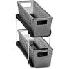 imageMadesmart 2Tier Plastic Mini Multipurpose Organizer with Divided SlideOut Storage Bins Compact Under Sink and Cabinet Organizer Rack FrostPremiumCarbon