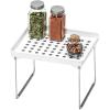 imageMadesmart Small Stackable Storage Shelf for Cabinets or Counters Plastic Collapsible Cabinet Shelf for Home Organization White  938 x 763 x 15 in