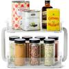 imagemadesmart Two Level Spice OrganizerCabinet Collection Maximizes Vertical Space Removable SoftGrip Lining Dual Handles ampampBPAFree Small GreyPremiumGray