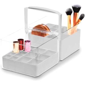 imagemadesmart Tote with Dividers Stackable MultiPurpose Home Organization Grey