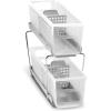 imageMadesmart 2Tier Plastic Mini Multipurpose Organizer with Divided SlideOut Storage Bins Compact Under Sink and Cabinet Organizer Rack Frost1366L x 508W x 1102H