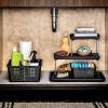 imagemadesmart Antimicrobial Classic Small Basket Soft Grip Non Slip Storage Organizer MultiPurpose Home Organization EPA Certified Carbon