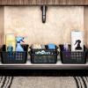 imagemadesmart Antimicrobial Classic Small Basket Soft Grip Non Slip Storage Organizer MultiPurpose Home Organization EPA Certified Carbon
