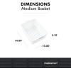 imagemadesmart Classic Medium Storage Basket  White  Classic Collection  MultiPurpose Organizer  SoftGrip Dots and NonSlip Feet  BPAFree148 x 108 x 51