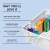 imagemadesmart Classic Medium Storage Basket  White  Classic Collection  MultiPurpose Organizer  SoftGrip Dots and NonSlip Feet  BPAFree148 x 108 x 51