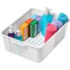 imagemadesmart Classic Medium Storage Basket  White  Classic Collection  MultiPurpose Organizer  SoftGrip Dots and NonSlip Feet  BPAFree148 x 108 x 51 Pack of 4
