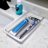 imagemadesmart Dental Tray Drawer Organizer with Drying Stone Clear Plastic Drawer Organizer for Toothbrush Dental Floss Water Flossers ToothpasteRegular