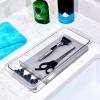 imagemadesmart Dental Tray Drawer Organizer with Drying Stone Clear Plastic Drawer Organizer for Toothbrush Dental Floss Water Flossers ToothpasteRegular