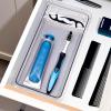 imagemadesmart Dental Tray Drawer Organizer with Drying Stone Clear Plastic Drawer Organizer for Toothbrush Dental Floss Water Flossers ToothpasteRegular