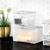 imagemadesmart Medium Stacking Lid Storage Bin for Bathroom Organization Plastic Bathroom Storage Bin with DryErase Space FrostFrostBlue