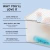 imagemadesmart Medium Stacking Lid Storage Bin for Bathroom Organization Plastic Bathroom Storage Bin with DryErase Space FrostFrostBlue