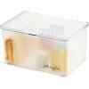 imagemadesmart Medium Stacking Lid Storage Bin for Bathroom Organization Plastic Bathroom Storage Bin with DryErase Space FrostFrostBlue