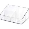 imagemadesmart Medium Stacking Lid Storage Bin for Bathroom Organization Plastic Bathroom Storage Bin with DryErase Space FrostFrosted Clear Grade PP
