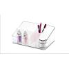 imagemadesmart Medium Stacking Lid Storage Bin for Bathroom Organization Plastic Bathroom Storage Bin with DryErase Space FrostFrosted Clear Grade PP