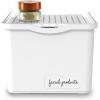 imagemadesmart Medium Stacking Lid Storage Bin for Bathroom Organization Plastic Bathroom Storage Bin with DryErase Space FrostWhite