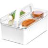 imagemadesmart Medium Stacking Lid Storage Bin for Bathroom Organization Plastic Bathroom Storage Bin with DryErase Space FrostWhite