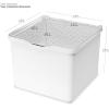 imagemadesmart Medium Stacking Lid Storage Bin for Bathroom Organization Plastic Bathroom Storage Bin with DryErase Space FrostWhite