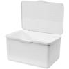 imagemadesmart Medium Stacking Lid Storage Bin for Bathroom Organization Plastic Bathroom Storage Bin with DryErase Space FrostWhite