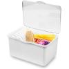 imagemadesmart Medium Stacking Lid Storage Bin for Bathroom Organization Plastic Bathroom Storage Bin with DryErase Space FrostWhite