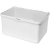imagemadesmart Medium Stacking Lid Storage Bin for Bathroom Organization Plastic Bathroom Storage Bin with DryErase Space FrostWhite