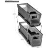 imagemadesmart Mini 2Tier Organizer MultiPurpose SlideOut Storage with Handles for Home and Bath Carbon Pack of 4Carbon