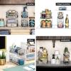 imagemadesmart Mini 2Tier Organizer MultiPurpose SlideOut Storage with Handles for Home and Bath Carbon Pack of 4Clear