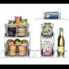 imagemadesmart Mini 2Tier Organizer MultiPurpose SlideOut Storage with Handles for Home and Bath Carbon Pack of 4Clear