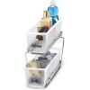 imagemadesmart Mini 2Tier Organizer MultiPurpose SlideOut Storage with Handles for Home and Bath Carbon Pack of 4Frost