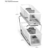 imagemadesmart Mini 2Tier Organizer MultiPurpose SlideOut Storage with Handles for Home and Bath Carbon Pack of 4Frost
