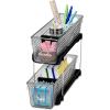 imagemadesmart Mini 2Tier Organizer MultiPurpose SlideOut Storage with Handles for Home and Bath Carbon Pack of 4Smoke