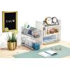 imagemadesmart Mini 2Tier Organizer MultiPurpose SlideOut Storage with Handles for Home and Bath Carbon Pack of 4Smoke