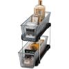 imagemadesmart Mini 2Tier Organizer MultiPurpose SlideOut Storage with Handles for Home and Bath Carbon Pack of 4Smoke