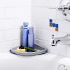imagemadesmart Plastic Bathtub Corner Shelf for Expanded Soap Storage Space Storage Shelf for Bathtub Corner with Drainage Holes Gray