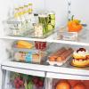 imagemadesmart Plastic Wide Deep Storage Bin with Handles and DryErase Label Portable Fridge and Cabinet Organizer Bin ClearGrayLight GreyGrey