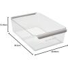 imagemadesmart Plastic Wide Deep Storage Bin with Handles and DryErase Label Portable Fridge and Cabinet Organizer Bin ClearGrayLight GreyGrey
