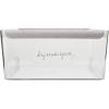 imagemadesmart Plastic Wide Deep Storage Bin with Handles and DryErase Label Portable Fridge and Cabinet Organizer Bin ClearGrayLight GreyGrey