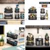 imagemadesmart Premium Antimicrobial 2Tier Mini Organizer MultiPurpose SlideOut Storage with Handles and Dividers for Home and Bath Pack of 1 FrostPremium Carbon