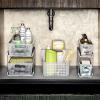 imagemadesmart Premium Antimicrobial 2Tier Mini Organizer MultiPurpose SlideOut Storage with Handles and Dividers for Home and Bath Pack of 1 FrostPremiumFrost