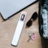 imagemadesmart Travel Toothbrush Case with Sliding Cover and Natural Drying Stone for Rapid Drying Perfect for Electric Toothbrushes Water Flosser WhiteBlue