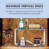 imagemadesmart Two Level Spice OrganizerCabinet Collection Maximizes Vertical Space Removable SoftGrip Lining Dual Handles ampampBPAFree Small Grey