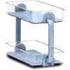 imagemadesmart Two Level Spice OrganizerCabinet Collection Maximizes Vertical Space Removable SoftGrip Lining Dual Handles ampampBPAFree Small Grey