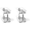 imagemadesmart 2Tier Plastic Multipurpose Kitchen Spice Organizer Condiment Storage Spice Shelf for Cabinet Organization Gray Pack of 2