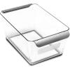 imagemadesmart Plastic Wide Deep Storage Bin with Handles and DryErase Label Portable Fridge and Cabinet Organizer Bin ClearGrayLight GreyGray