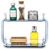 imagemadesmart Two Level Spice OrganizerCabinet Collection Maximizes Vertical Space Removable SoftGrip Lining Dual Handles ampampBPAFree Small Grey