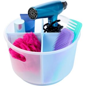 imagemadesmart Divided Bathroom Tote  BATH COLLECTION  Handles for Portability  360 Rotation  Utility Storage  Nonslip Base  BPAFree