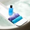 imageMadesmart Expandable Bath Tray for Bathtubs Plastic Shower and Bath shelf caddy white Multifunctional bathtub bathroom organizer PremiumwhiteWhiteBlue