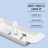 imageMadesmart Expandable Bath Tray for Bathtubs Plastic Shower and Bath shelf caddy white Multifunctional bathtub bathroom organizer PremiumwhiteWhiteBlue