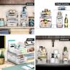 imagemadesmart Antimicrobial 2Tier Organizer MultiPurpose SlideOut Storage with Handles and Dividers for Home and Bath Frost Pack of 4Premium Frost