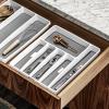 imagemadesmart Classic Large Utensil Tray Soft Grip NonSlip Kitchen Drawer MultiPurpose Home Organization BPA Free GraniteWhite