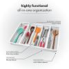 imagemadesmart Classic Large Utensil Tray Soft Grip NonSlip Kitchen Drawer MultiPurpose Home Organization BPA Free GraniteWhite
